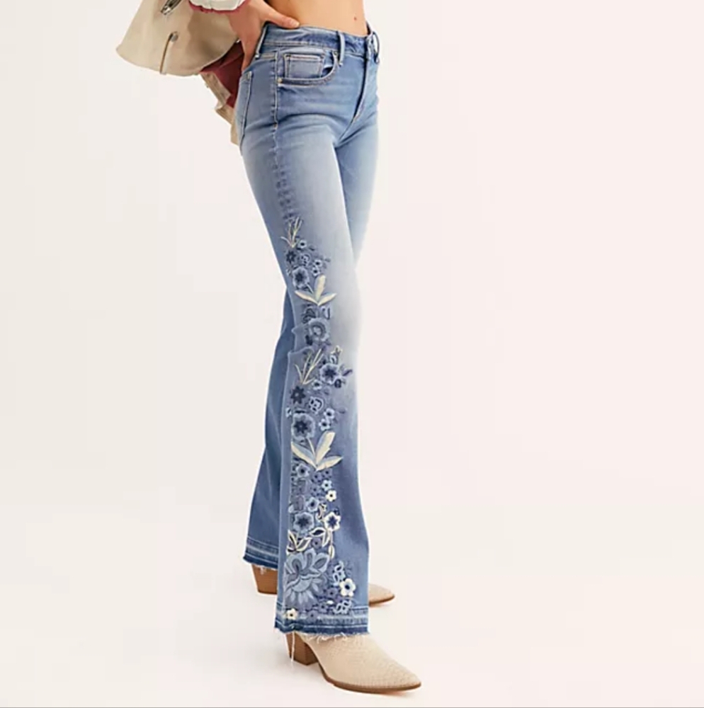 Driftwood Isabel Embroidered Flare Jeans